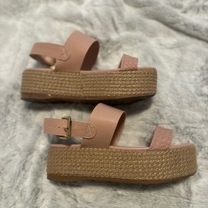 Pink platform sandals